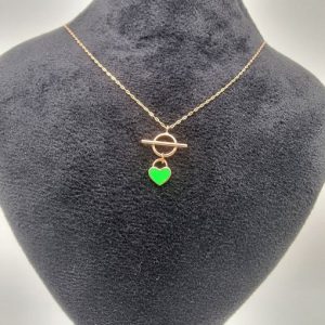 گردنبند مینادار طلا طرح قلب AJ4915