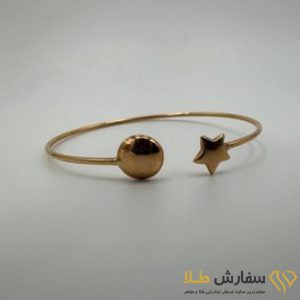 دستبند بنگل طلا طرح گوی تخت و ستاره ST4803