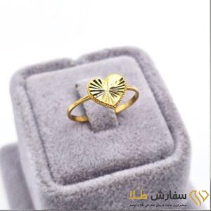 انگشتر طلا طرح قلب تراش‌خورده - ST124