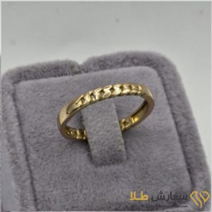انگشتر کارتیه مینیمال وسط حصیری طلا - ST5085