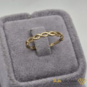 انگشتر مینیمال وسط موج طلا - ST5086