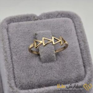 انگشتر مینیمال مثلثی طلا - ST5087