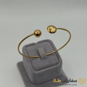 دستبند بنگل طلا طرح گوی کوچک و بزرگ ST4797