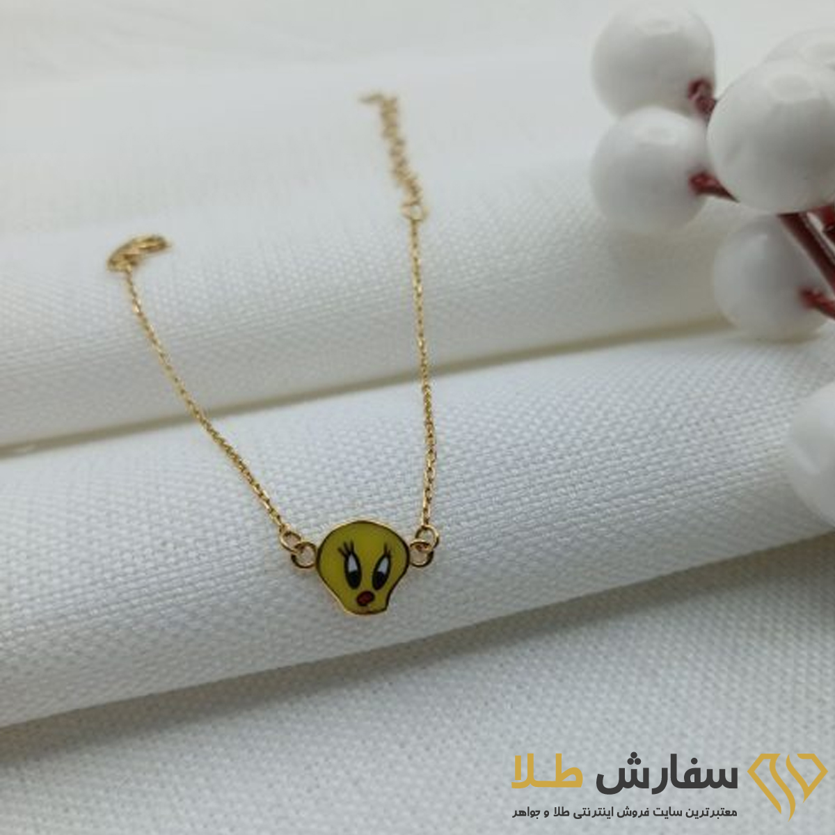 دستبند پلاک مینادار طلا طرح تیوتی ST4167 دستبند پلاک مینادار طلا طرح تیوتی ST4167 - Image 1