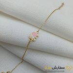 دستبند پلاک مینا‌دار طلا طرح فیل ST4179