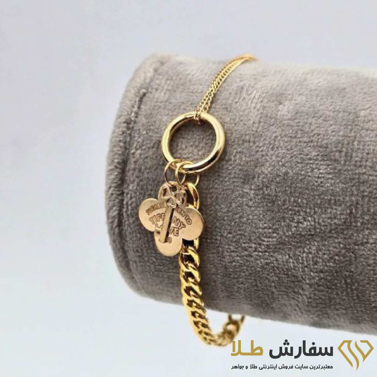 دستبند تیفانی کارتیر دایره قفل طلا ST5031 دستبند تیفانی کارتیر دایره قفل طلا ST5031 - Image 1