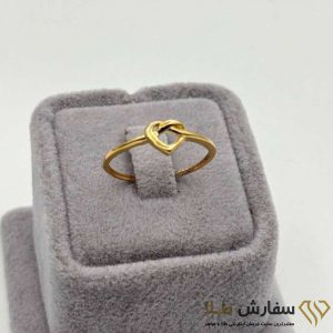 انگشتر مینیمال قلب گره طلا