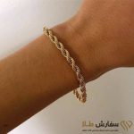 دستبند زنجیر طنابی طلا ST3722