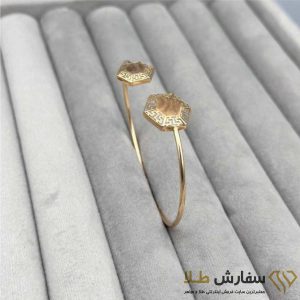 دستبند طلا بنگل طرح شش‌ضلعی ST4010