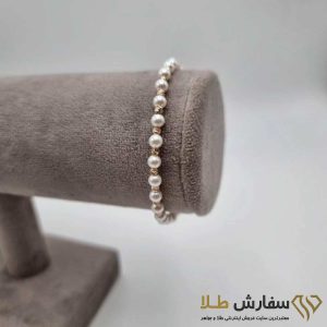 دستبند طلا مروارید طبیعی و گوی البرنادو ST4128