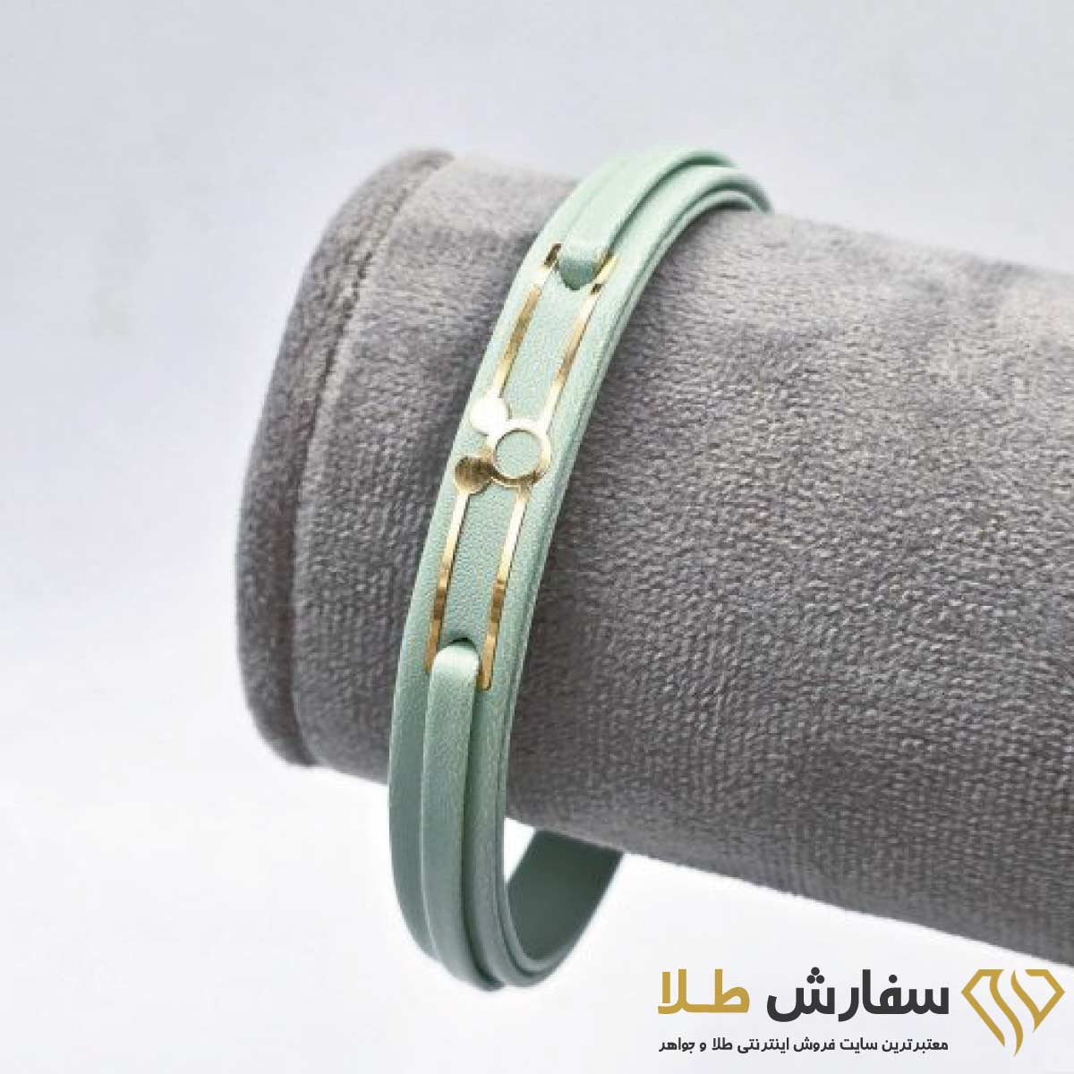 دستبند چرم لیزری طلا طرح 12 چرم سبز ST4726 دستبند چرم لیزری طلا طرح 12 چرم سبز ST4726 - Image 1
