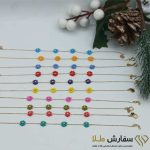 دستبند طلا گل رنگی ST4585 - Image 2