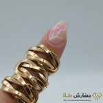 انگشتر طلا طرح امگا گره - ST4069 - Image 3