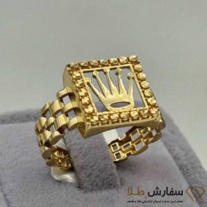 انگشتر طلا پورتوفینو تاج نگین ST4673