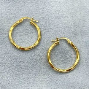 گوشواره طلا حلقه ای مورب AJ5002