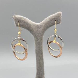 گوشواره طلا متصل طرح دایره AJ4076