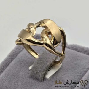 انگشتر کارتیه پورتوفینو وسط درشت طلا مات و براق ST5040