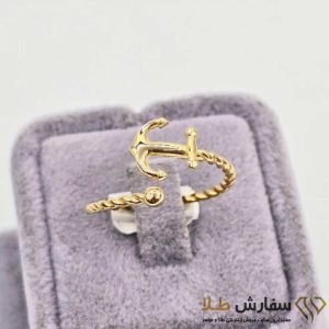 انگشتر مینیمال طلا طرح لنگر ST4776