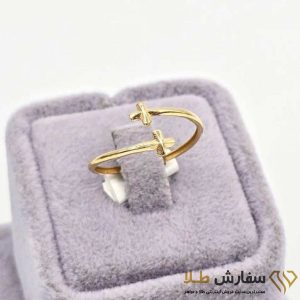 انگشتر مینیمال طلا طرح گل ST4778