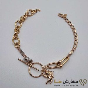 دستبند تیفانی طلا طرح ماه و فرشته ST4820