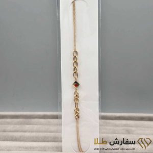 دستبند طلا زنجیری با پلاک قلب کوچک ST3856