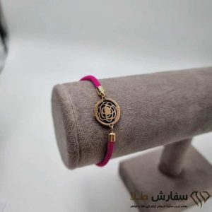 دستبند طلا لیزری پشت دار با بند طنابی ST5116