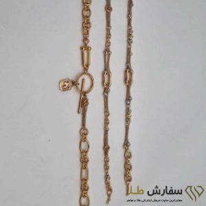 دستبند تیفانی طلا در سه طرح مختلف ST4991