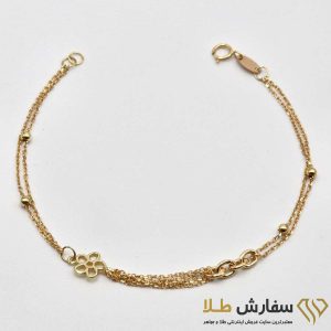 دستبند طلا زنانه طرح گل ظریف ST4828