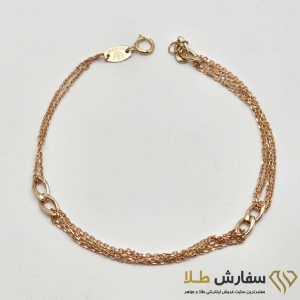 دستبند طلا زنانه زنجیری چند لایه ST4830
