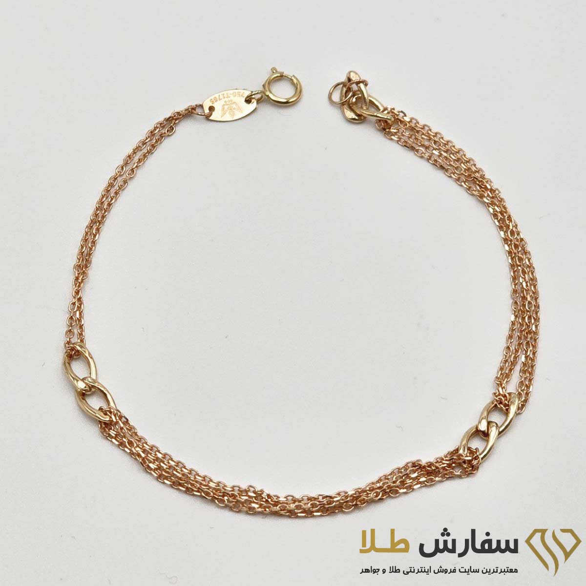 دستبند طلا زنانه زنجیری چند لایه ST4830 دستبند طلا زنانه زنجیری چند لایه ST4830 - Image 1