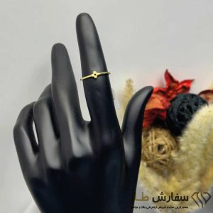 انگشتر سبک لوکس طلا طرح گل ST1467