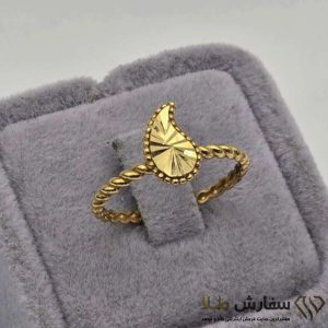 انگشتر مینیمال طرح بته‌جقه ST4886
