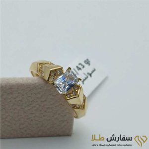 انگشتر سبک لوکس طلا ست طرح سنگ باگت ST4309
