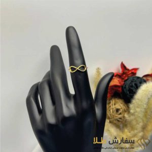انگشتر سبک لوکس طلا طرح بینهایت ST1476