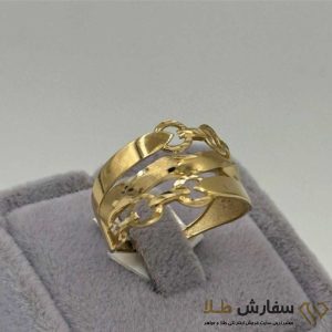انگشتر طلا پورتوفینو زنجیر نصفه دو ور ST4645
