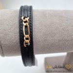 دستبند مردانه بند چرم فیگارو طلا ST5183
