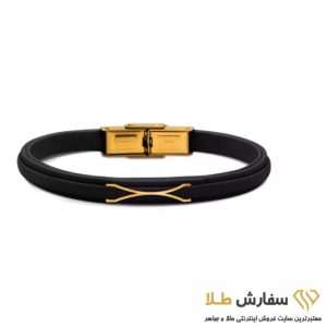 دستبند طلا چرم مردانه طرح بینهایت ST5281