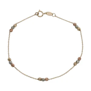 دستبند طلا ۱۸ عیار زنانه مدل MB1566 طرح گوی تراش کد ST1566